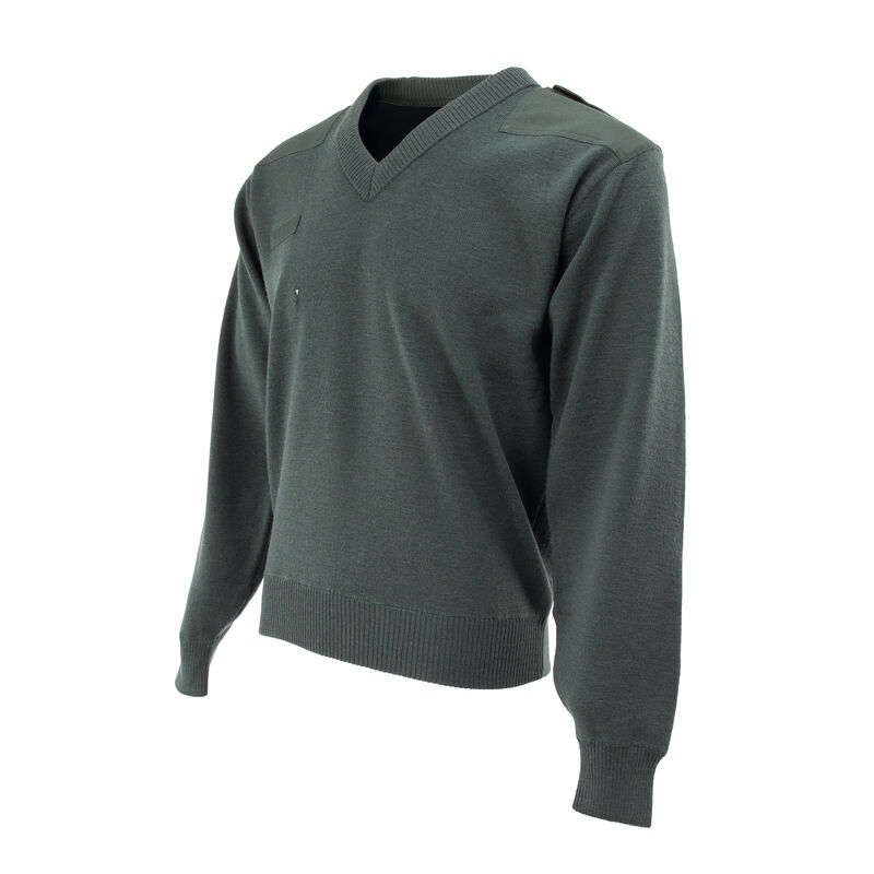 Dutch Wool Forest Green V-Neck Commando Sweater | #2 Condition, , large image number 2